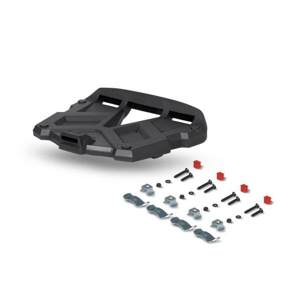 Plaque de fixation pour top case Shad, noire, en plastique, kit de fixation inclus