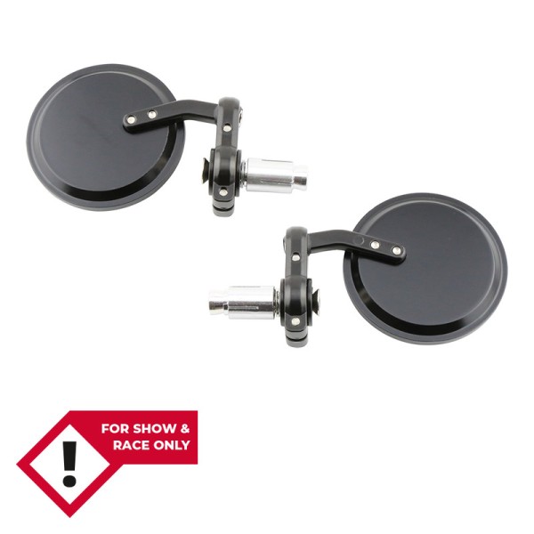 HIGHSIDER smart Rétroviseur d'extrémité de guidon noir rond (paire)