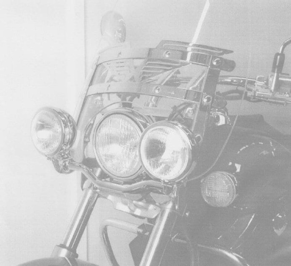 Kit de phares supplémentaires Twinlight (feux de route) chrome pour VT 750 DC Black Widow avec pare-brise
