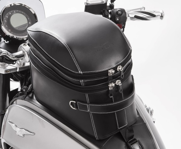 Sacoche de réservoir d'origine, en cuir, noire pour Moto Guzzi Eldorado