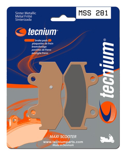 Plaquettes de frein Tecnium Maxi Scooter en métal fritté - MSS281