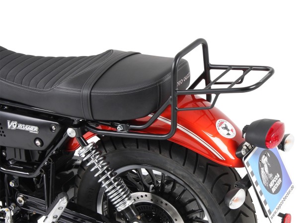 Porte-bagages tubulaire Topcase noir pour V 9 Roamer (année 17-) modèle avec selle longue