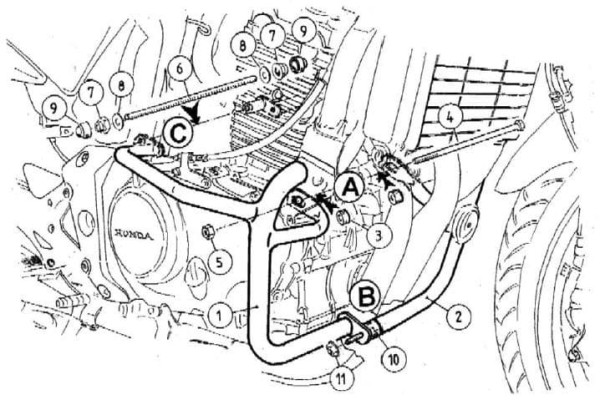 Arceau de protection moteur noir pour Honda CBF 500 (04-08) Hepco & Becker