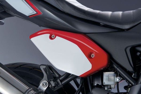 Plaque d'immatriculation (blanc/rouge) pour Suzuki SV650 BJ. 2016-2017