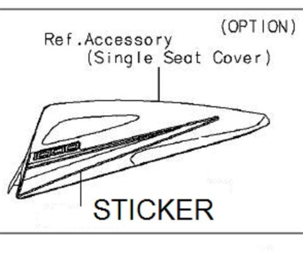 Sticker seatcover RH (For 777 Lime green) Ninja ZX-10R 2015 Original Kawasaki