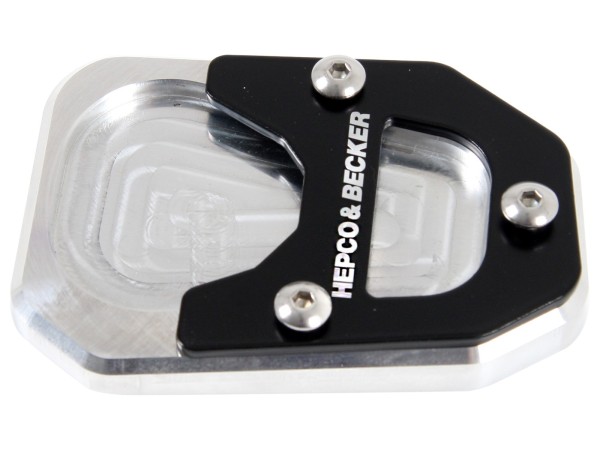Plaque de béquille latérale argentée noire pour BMW R nineT Pure (17-23) Hepco & Becker