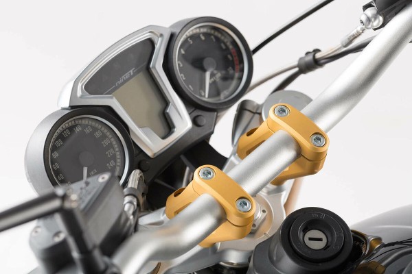 SW-Motech Pose de guidon, doré, H=20 mm, pose de 30 mm pour BMW R nineT - SW Motech
