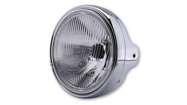 HIGHSIDER smart 7 pouces LTD phares H4 chrome verre gaufré, fixation latérale, E-approuvé (1
