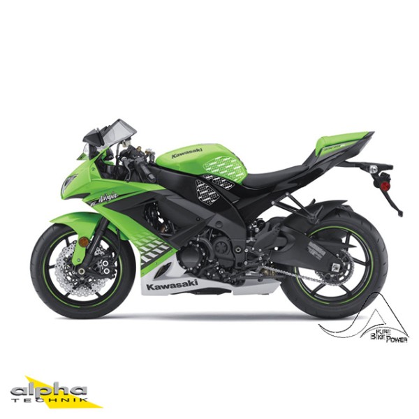 Stompgrip schwarz, Volcano, für Kawasaki ZX10R Ninja, 2008-2010