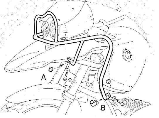 Arceau de protection du réservoir argenté pour combinaison avec l'arceau de protection du moteur pour BMW R 1150 GS (00-04)