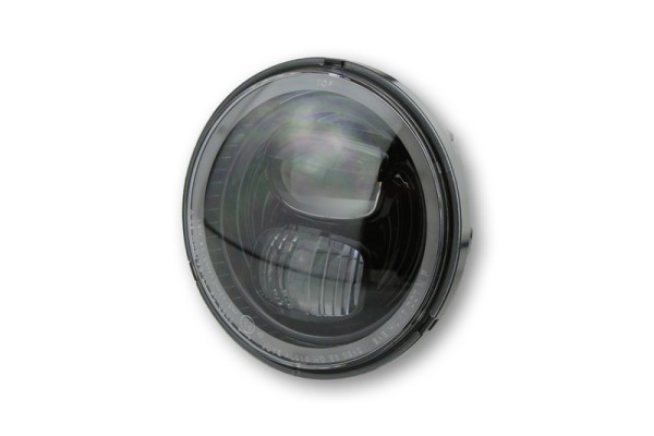 HIGHSIDER pro 5 3/4 pouces Insert de phare principal type 7 LED Noir Avec anneau de feu de position, rond, E-Gepr