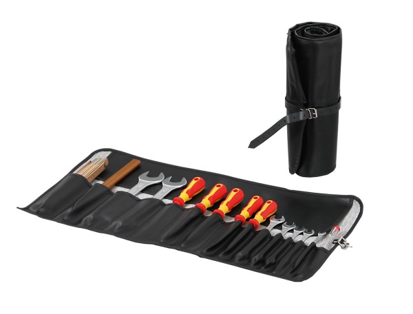 Sacoche à roulettes pour outils (15 pièces) en similicuir Hepco & Becker