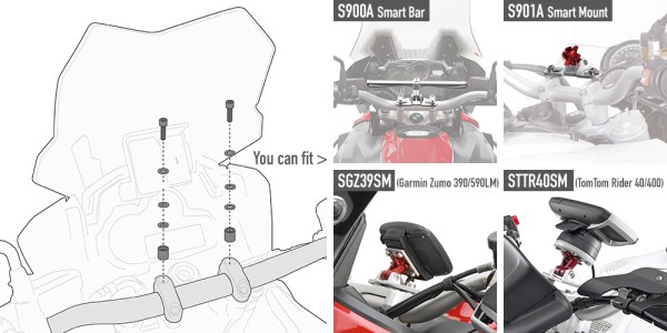 Kit de montage de la Smart Bar S900A / Smart Mount S901A pour Honda Givi