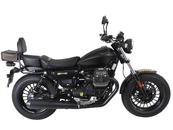 Sissybar avec porte-bagages noir pour V 9 Roamer (année 17-) modèle avec selle longue