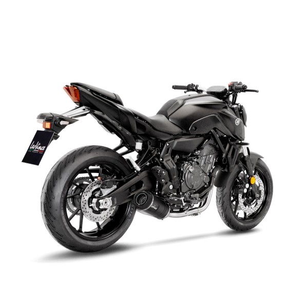 Système d'échappement complet LeoVince LV One Evo pour Yamaha MT-07, acier inoxydable noir, Euro5, homologation E