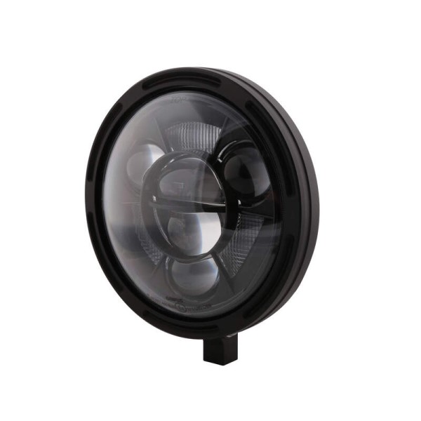 HIGHSIDER pro 7 pouces phare principal Frame-R1 type 11 LED noir fixation inférieure, E-approuvé (1S