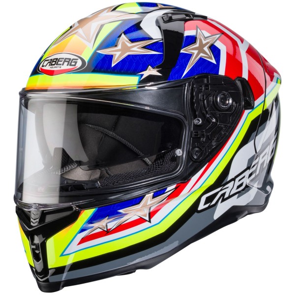 Caberg casque Avalon X Track noir/fluo-jaune-rouge-bleu