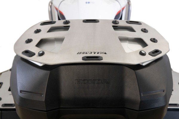 Porte-bagages pour topcase Honda XL 750 Transalp /NT 1100 /ADV 750 /NC 750 X, alu brossé poli