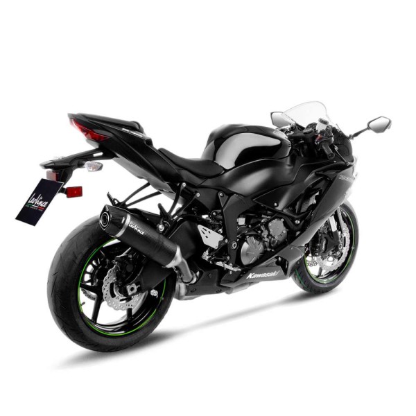 Sistema de escape LeoVince LV One Evo para Kawasaki ZX-6 R 636, carbono, slip on, E-certificate