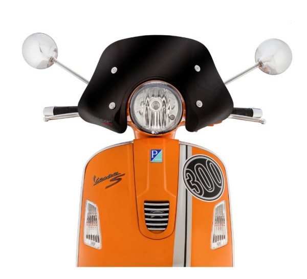 Flyscreen ERMAX Piccolo pour Vespa GTS/GTS Super/GT/GT L (-`22), teinté noir