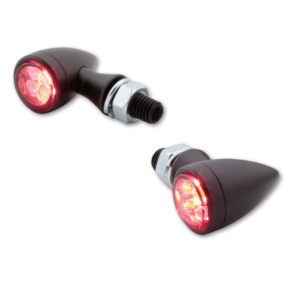 HIGHSIDER smart Sixteen Bullet LED Feu arrière, feu stop, clignotant noir/teinté 3en1, homologué E (paire)