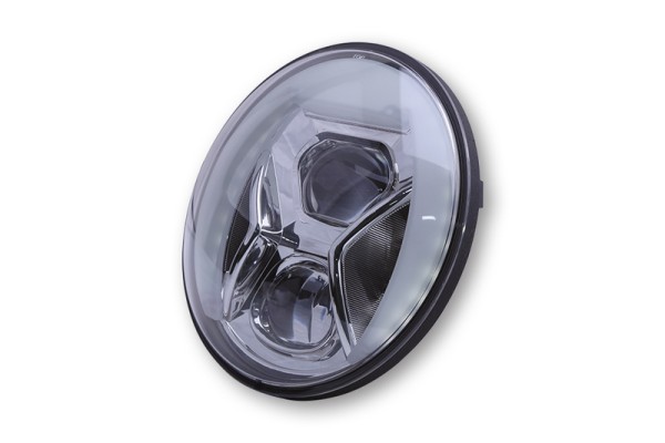 HIGHSIDER pro 7 pouces Insert de phare type 8 LED chrome E-approuvé (1pc)
