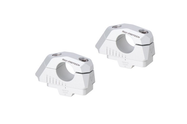 SW-Motech Pose de guidon variable, argent pour guidon Ø 28 mm, H=28 mm pour BMW F 850 GS - SW Motech