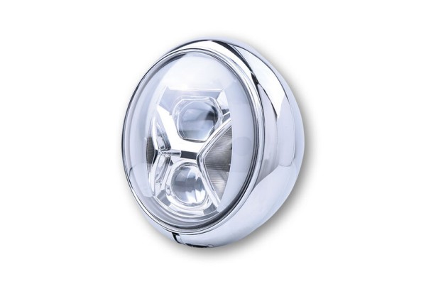 HIGHSIDER pro 7 pouces Phare HD-Style Type 8 LED Chrome Avec TFL, éclairage en virage, E-approuvé (1pc)