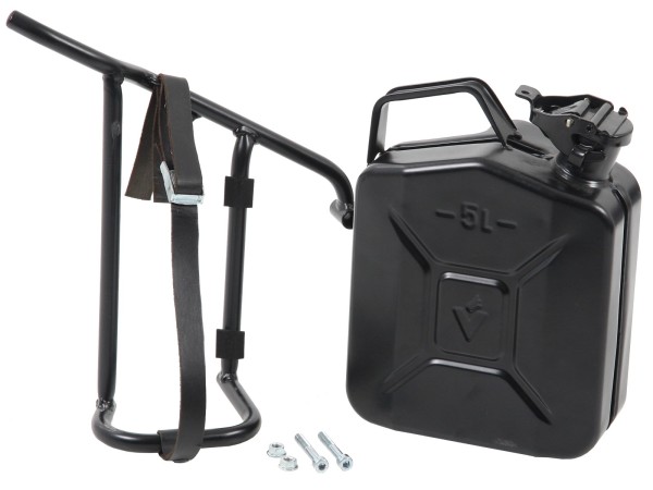 Bidon 4L avec support gauche Cutout noir pour V 9 Bobber (année 16-) Hepco & Becker