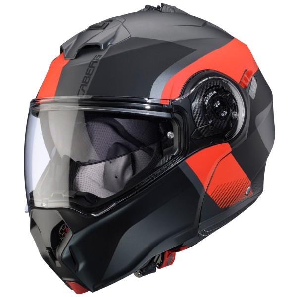 Caberg casque pliable Duke Evo Indy mat-gun metallic/noir-rouge