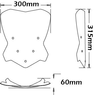 Pare-brise bas sur supports d'origine pour BMW F 800 R (15-19), fumé foncé