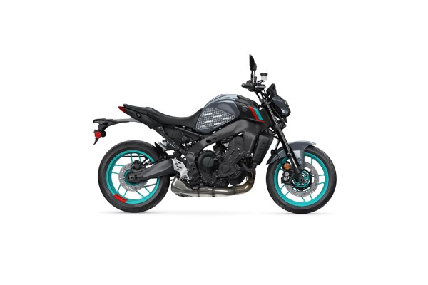 Stompgrip Tank Pad schwarz, Volcano, Streetbike Tank Kit für Yamaha MT09, 2021-2023