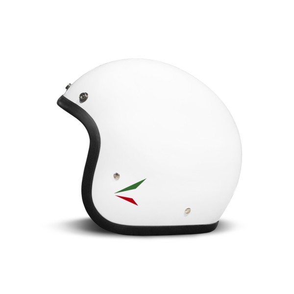 DMD casque jet rétro, blanc, brillant, Ita White, fibre de verre, ECE 22.06