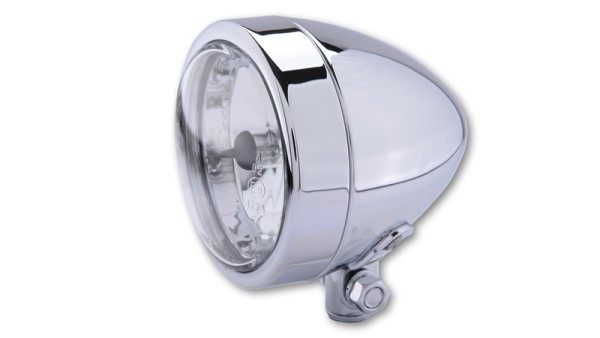 HIGHSIDER smart phares Bullet H4 chrome feux de route, fixation inférieure, E-approuvé (1pc)