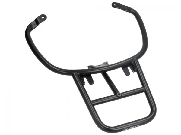 Porte-bagages arrière noir mat pour Vespa Primavera / Sprint / Elettrica