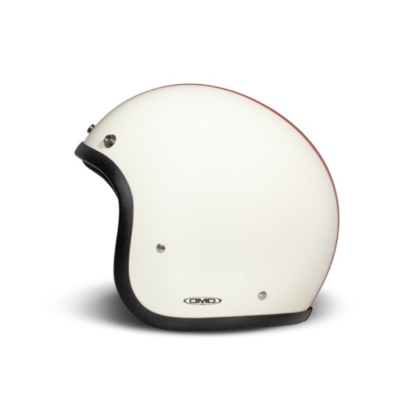 DMD casque jet rétro, blanc, mat, triple, fibre de verre, ECE 22.06
