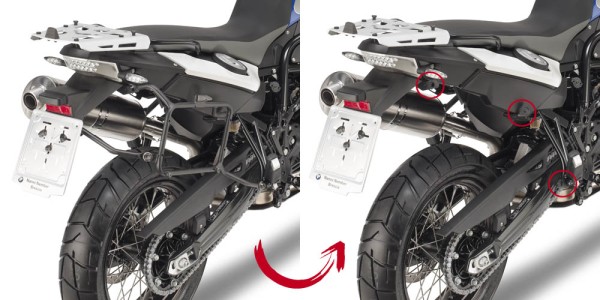 Support de valises latérales amovible pour BMW F 650 GS / F 800 GS (année de construction 08-17) / F 700 GS (année de construction 13-17) Origina