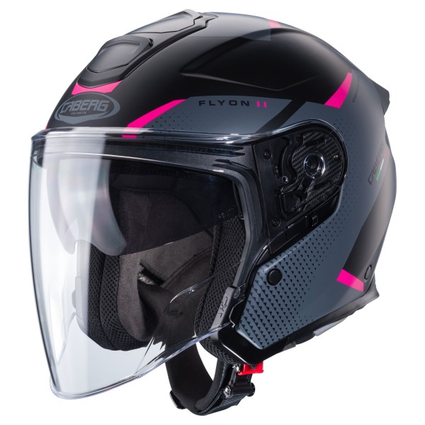Caberg casque Flyon II Boss noir mat/gris fuchsia