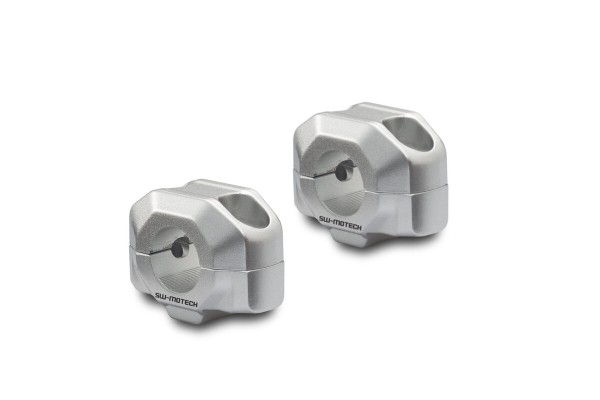 SW-Motech Réhausse de guidon, argent pour guidon de Ø 22 mm, H=15 mm pour Kawasaki Versys-X 300 ABS - SW Motech