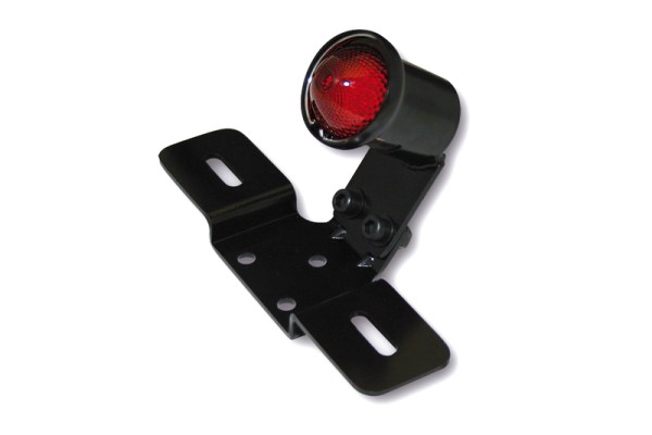 HIGHSIDER smart Old School Type 3 Feu arrière à LED avec support de plaque numéroté Noir E-approuvé (1pc)