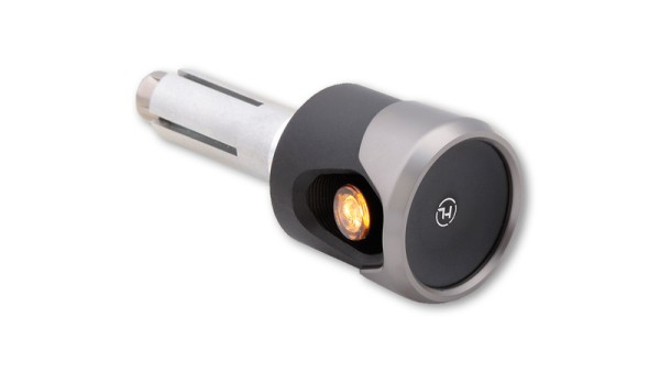 HIGHSIDER Pro Akron-Flash LED Bar End Indicator Boîtier noir-titane / Lentille orange (paire), Avant