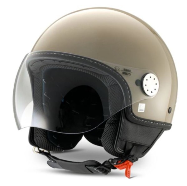 Casque jet Vespa, visière longue Vespa, beige brillant (Q01)