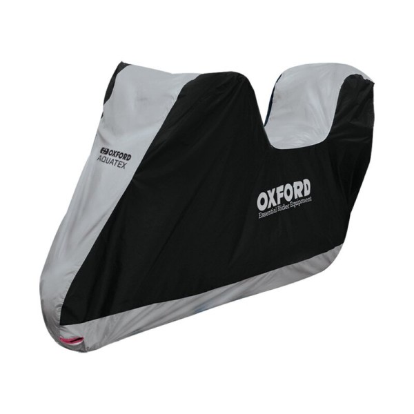 Oxford Bâche Intérieur / Extérieur Aquatex Noir/Argent - Moto / Scooter avec Topcase - XL