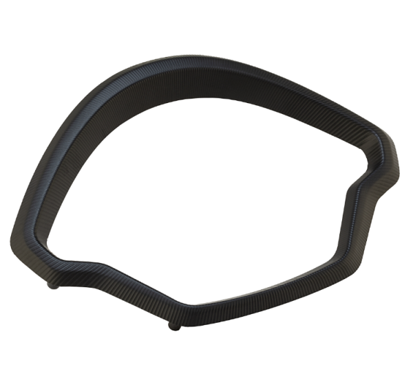 Anneau décoratif tachymètre pour Vespa GTS/GTS Super 125/300ccm (`22-), alu, noir mat anodisé