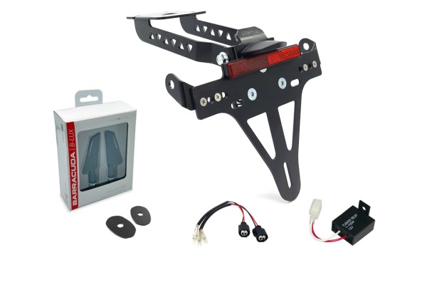 alpha Technik Kennzeichenhalter-Blinker-Kit SQ-LED (vorne + hinten) für Kawasaki Z650 und Ninja 650
