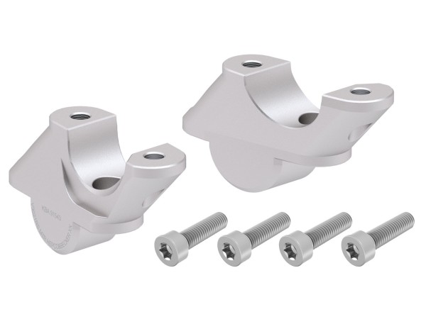 Réhausse de guidon H=30 mm avec déport 21 mm retour argent pour BMW R 1250 RS (19-) (seulement pour guidon RS)