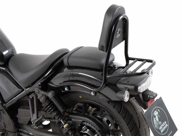 Sissybar noir avec porte-bagages (version tubulaire) pour Honda CMX 1100 Rebel /DCT /SE (25-)
