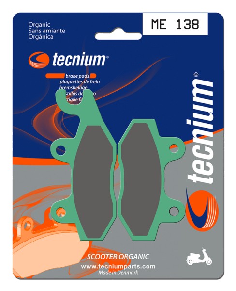 Plaquettes de frein organiques pour scooter Tecnium - ME138