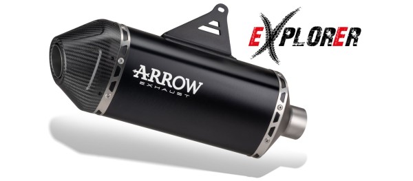 Échappement ARROW EXPLORER en aluminium noir avec embout en carbone pour BMW R12 G/S (25-)