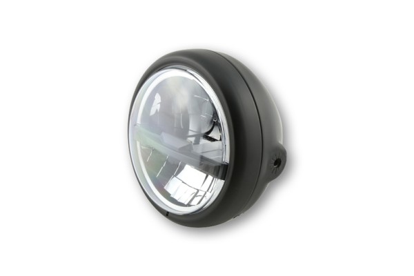 HIGHSIDER pro 5 3/4 pouces Phare Pecos type 5 LED noir, diffuseur noir, commandes latérales